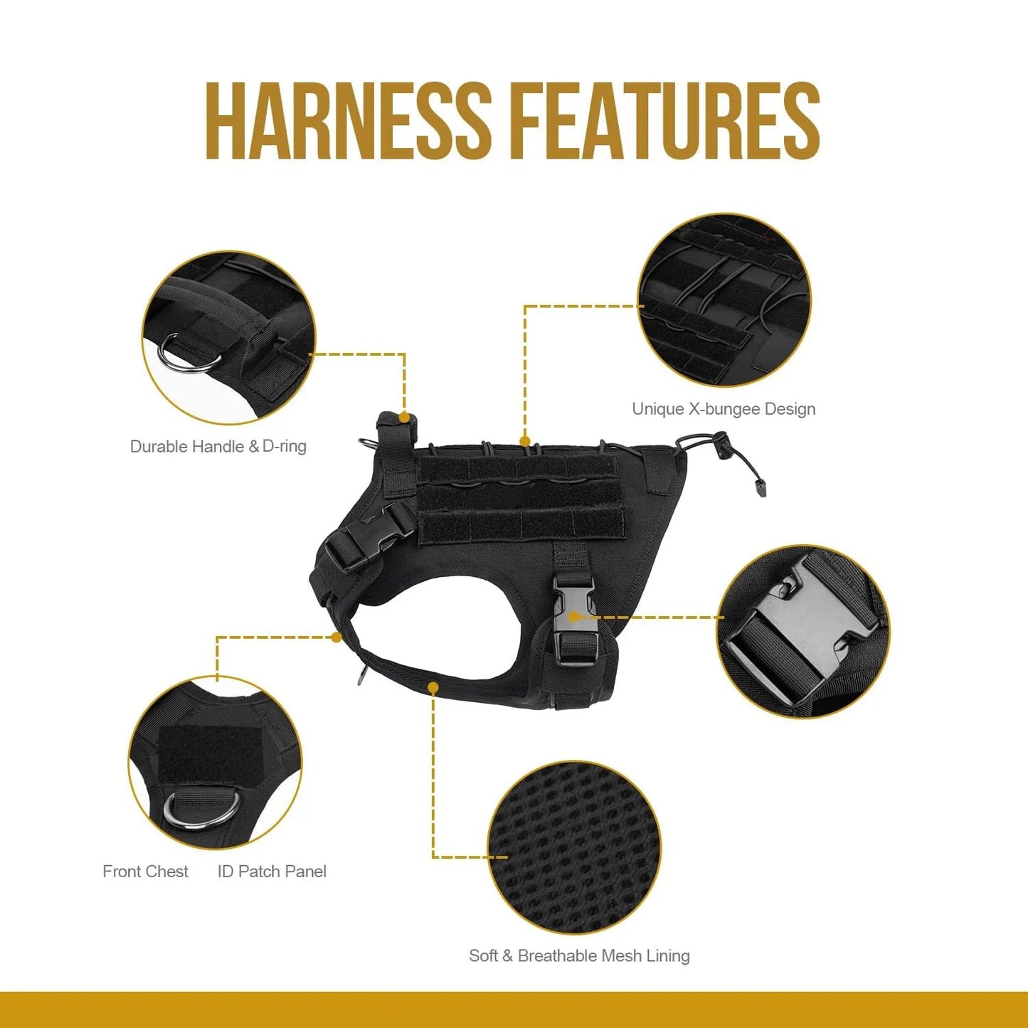 PeakPaw Tactical Dog Harness — No-Pull, No-Slip, Built for Large Breeds